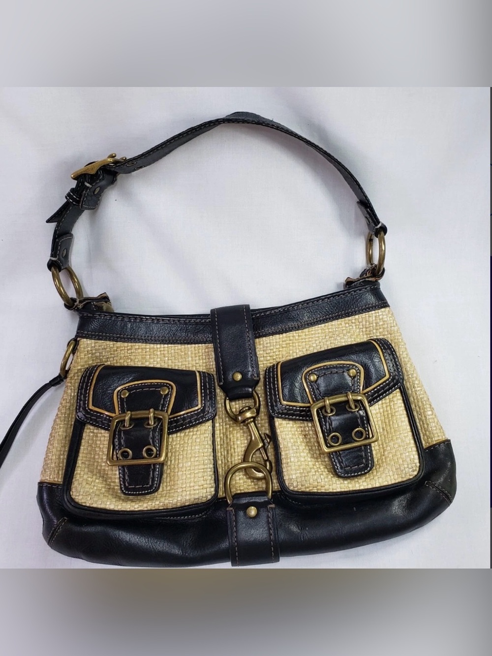 COACH y2k legacy soho in raffia